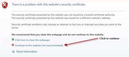 Certificate error 